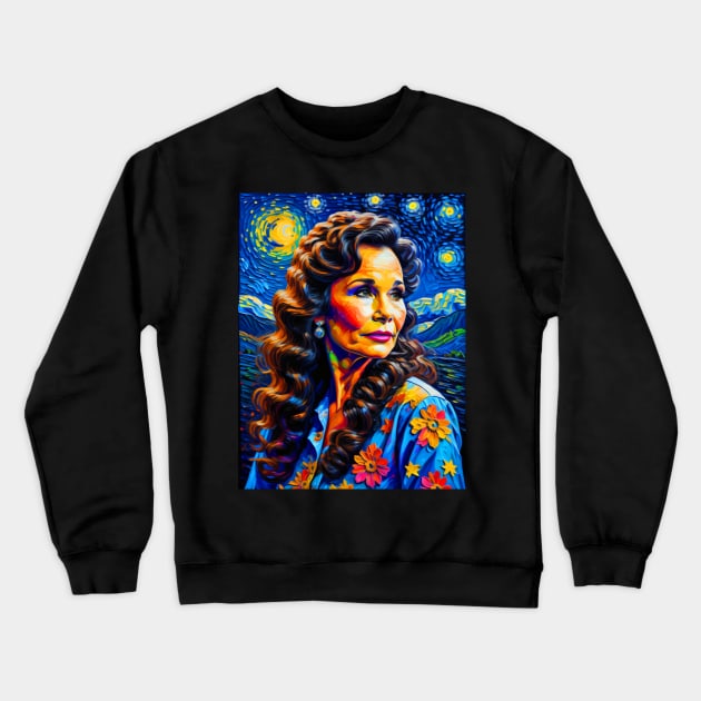 Loretta lynn in starry night Crewneck Sweatshirt by FUN GOGH